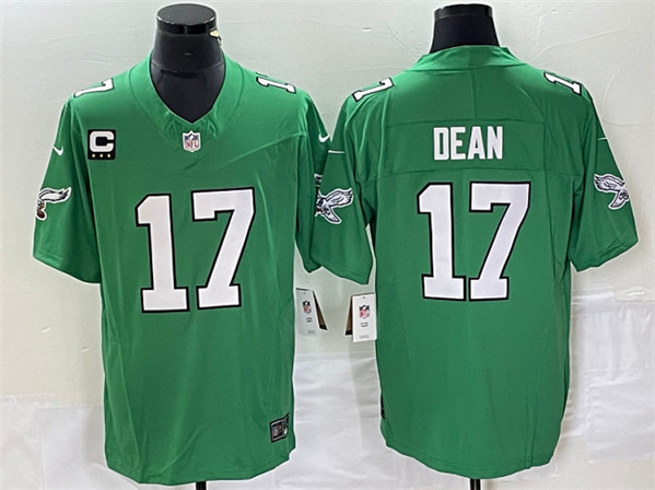 Men's Philadelphia Eagles #17 Nakobe Dean Green 2023 F.U.S.E. With C Patch Vapor Untouchable Football Stitched Jersey